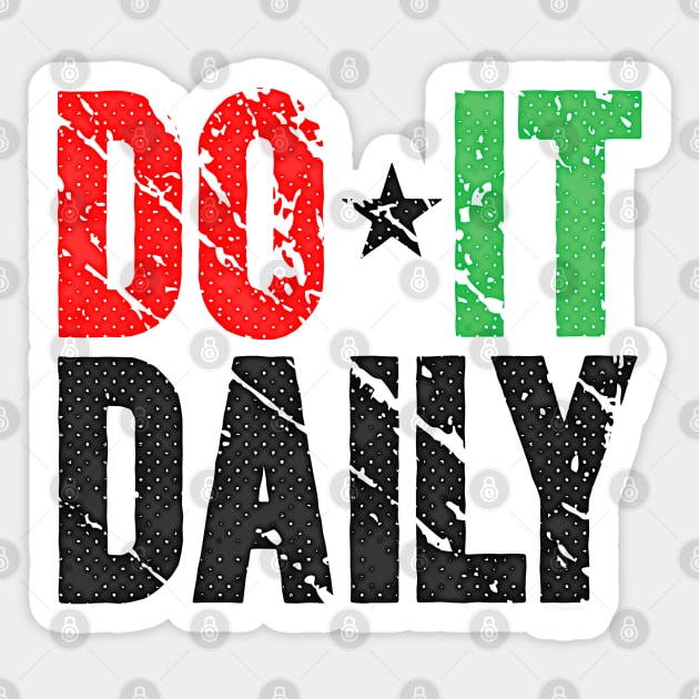 Do It Daily Washed Out Sticker by Vooble